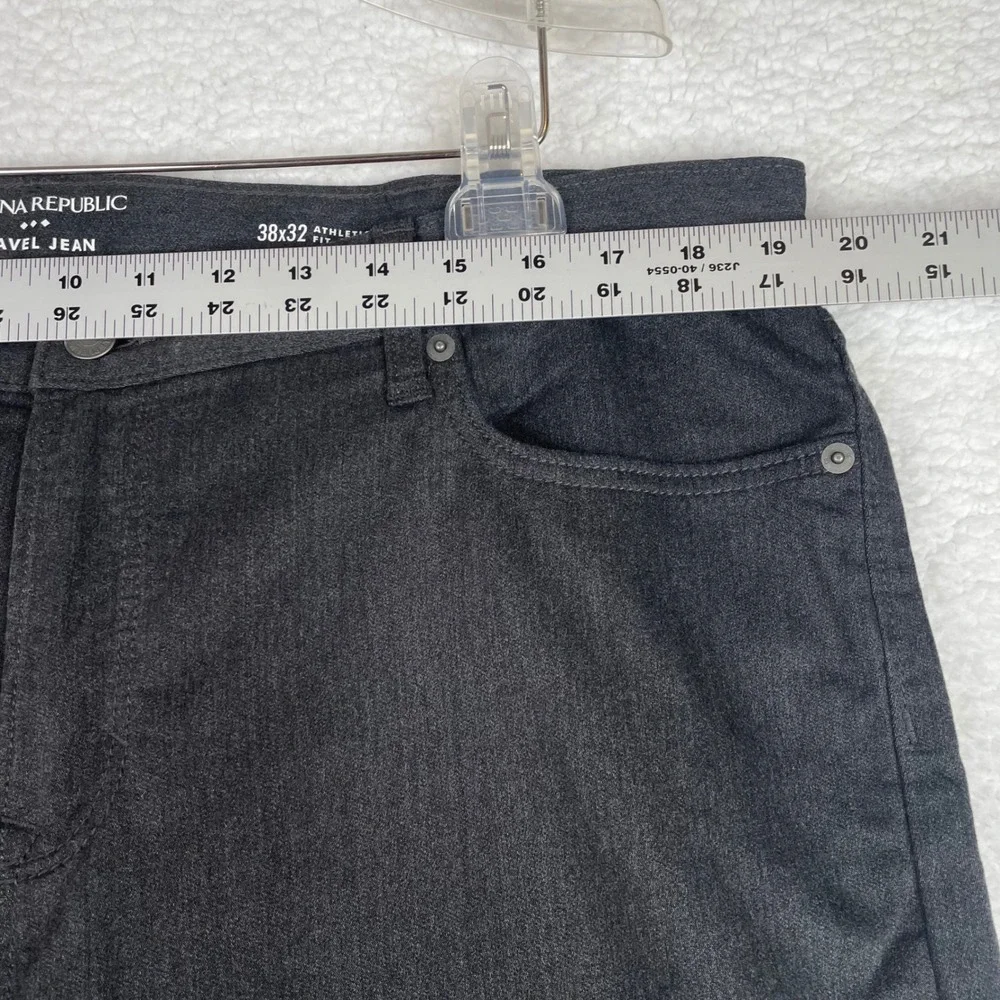Banana Republic Travel Jeans Mens 38x32 Athletic Fit Charcoal Gray Stretch Pants
